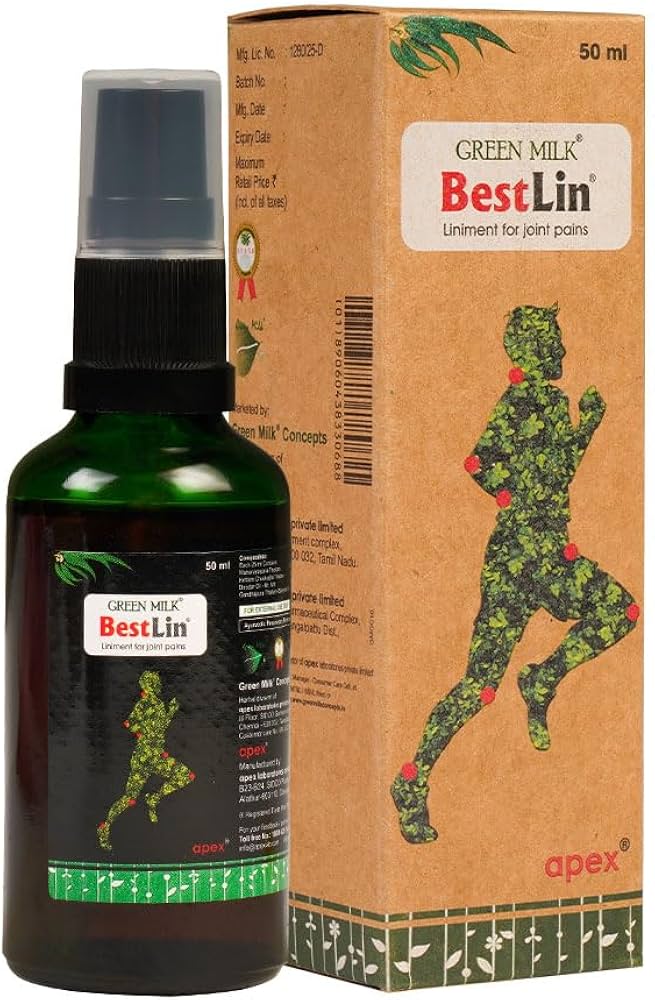 Green Milk Bestlin Liniment Oil | Ayurvedic Pain Relief Oil for Back Pain, Knee Pain, Joint & Muscle Ache | Fast-Absorbing, Non-Greasy Formula | 90ml