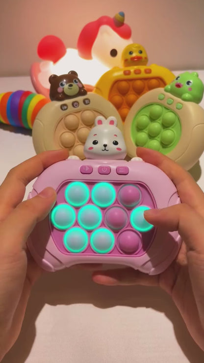 MAHAKART - Mini Fast Push Pop Interactive Game Toy Light-up Bubble Pop Fidget Toy for Kids and Adults, Stress Relief, Pop-Push Game Machine with Light and Music - (Colour As Per Stock)