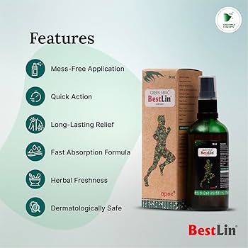Green Milk Bestlin Liniment Oil | Ayurvedic Pain Relief Oil for Back Pain, Knee Pain, Joint & Muscle Ache | Fast-Absorbing, Non-Greasy Formula | 90ml