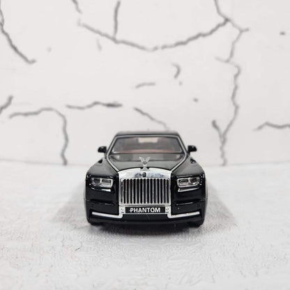 Rolls Royce Phantom Model Car 1:32 Scale Exclusive Alloy Metal Pull Back Die-cast Car Toy with Openable Doors & Light Music Boys Toys for Kids (Phantom 1:32)【Black】