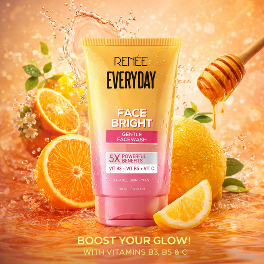 RENEE Everyday Face Bright Gentle Face Wash For Fresh, Clean Skin | Hydrates, Brightens Skin, Reduces Oil | With Vitamin B3, B5, and C | Facewash for Women & Men of All Skin Types | 100 Ml