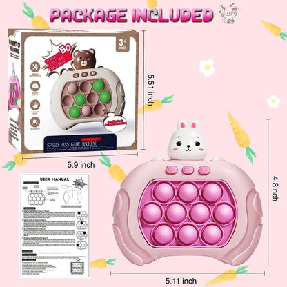 MAHAKART - Mini Fast Push Pop Interactive Game Toy Light-up Bubble Pop Fidget Toy for Kids and Adults, Stress Relief, Pop-Push Game Machine with Light and Music - (Colour As Per Stock)