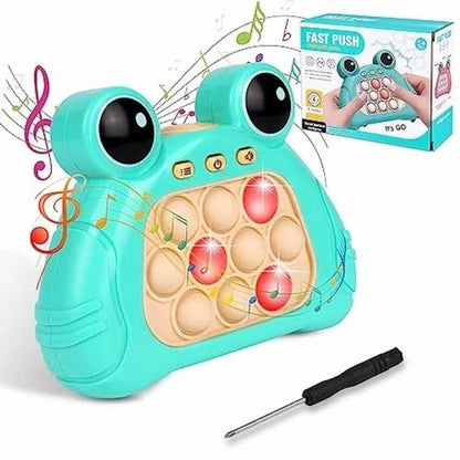 MAHAKART - Mini Fast Push Pop Interactive Game Toy Light-up Bubble Pop Fidget Toy for Kids and Adults, Stress Relief, Pop-Push Game Machine with Light and Music - (Colour As Per Stock)